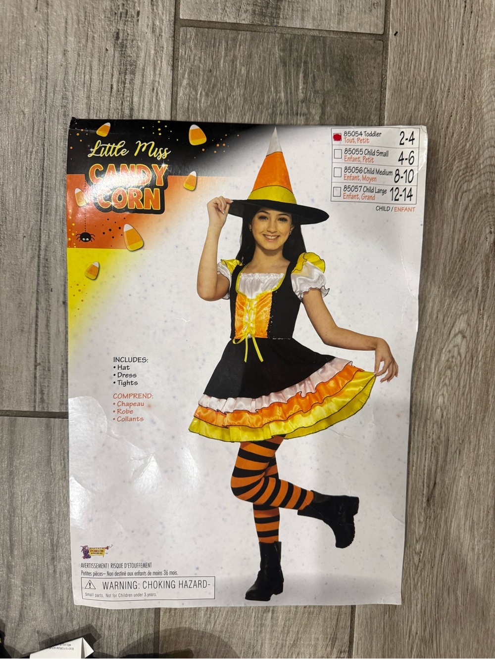 Toddler candy corn costume